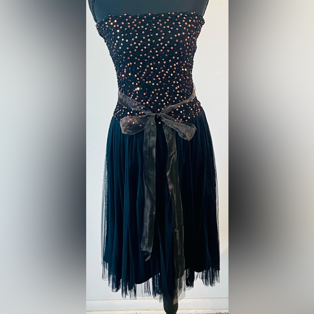 Zum Zum by Niki Livas Strapless Black Dress with Multicolor Accents